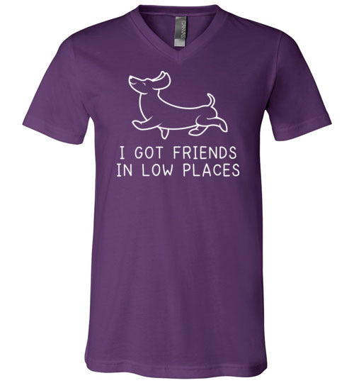Dachshund Friends Low Places V-Neck