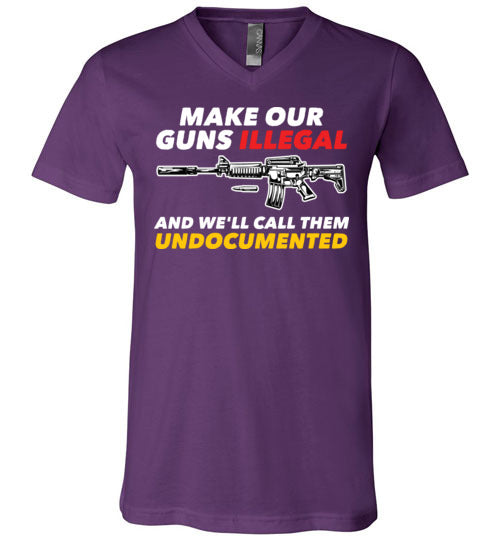 Guns Undocumented V-Neck