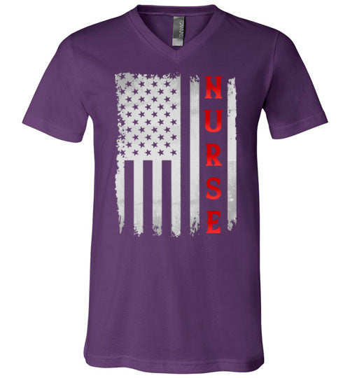 Nurse American Flag V-Neck