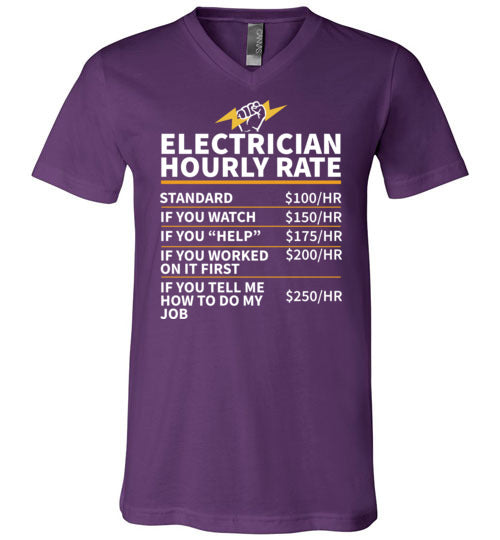 Electrician Hourly Rate V-Neck
