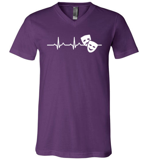 Theater Heartbeat Acting Masks V-Neck