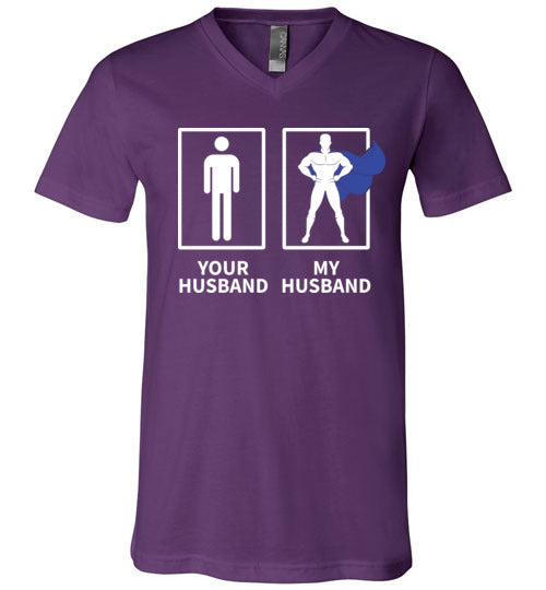 Your Husband My Husband Superhero V-Neck