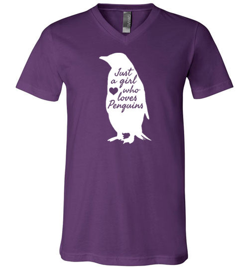 Just A Girl Who Loves Penguins V-Neck