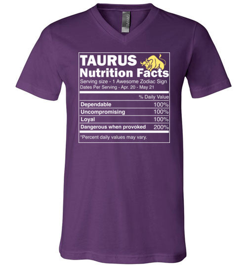 Zodiac Taurus Nutrition Facts V-Neck
