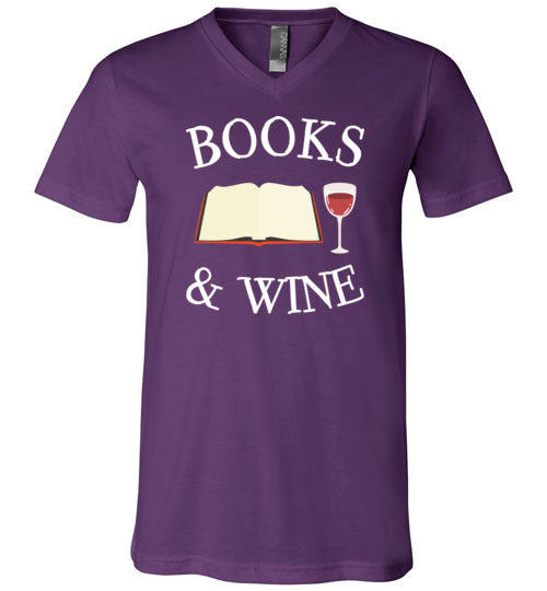 Books And Wine V-Neck