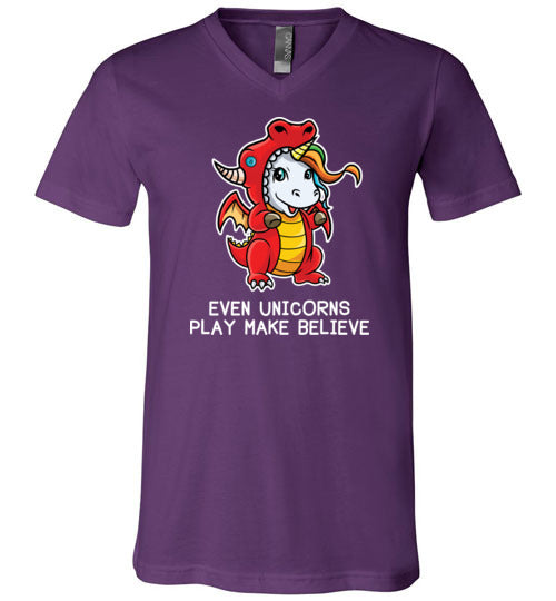 Even Unicorns Play Make Believe V-Neck