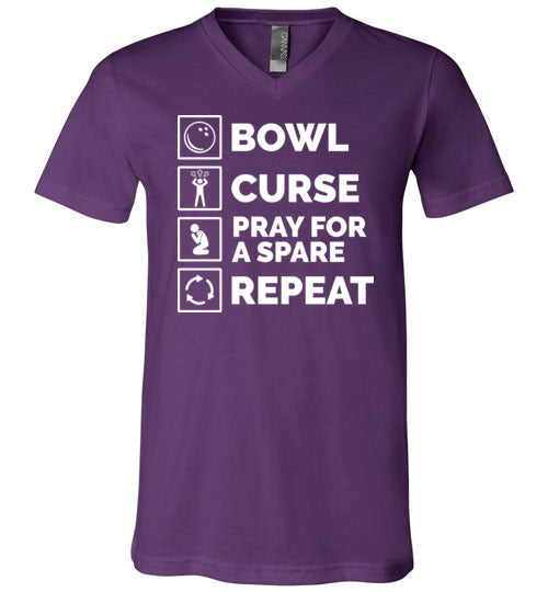 Bowl Curse Pray For A Spare V-Neck