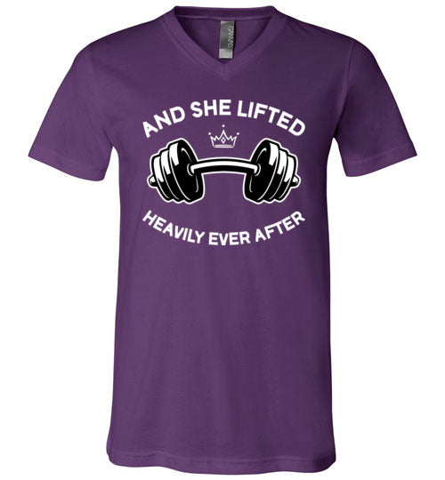 She Lifted Heavily Ever After V-Neck