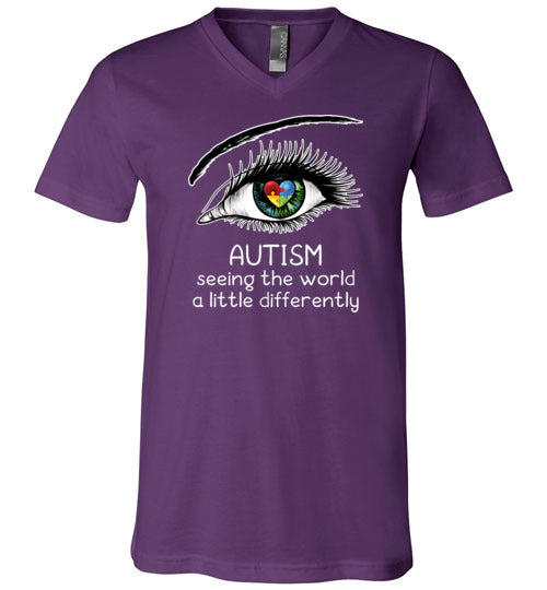 Autism Seeing The World A Little Differently V-Neck