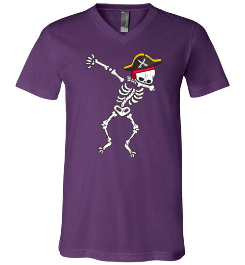 Pirate Dabbing Skeleton V-Neck