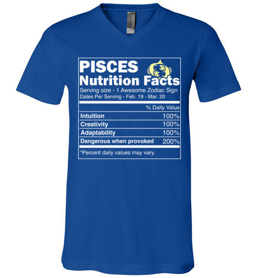 Zodiac Pisces Nutrition Facts V-Neck