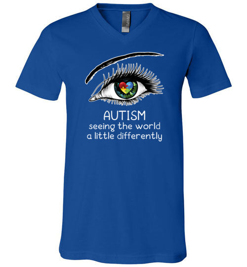 Autism Seeing The World A Little Differently V-Neck