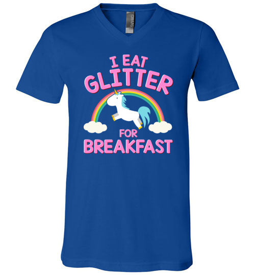 Unicorn I Eat Glitter For Breakfast V-Neck