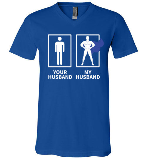 Your Husband My Husband Superhero V-Neck