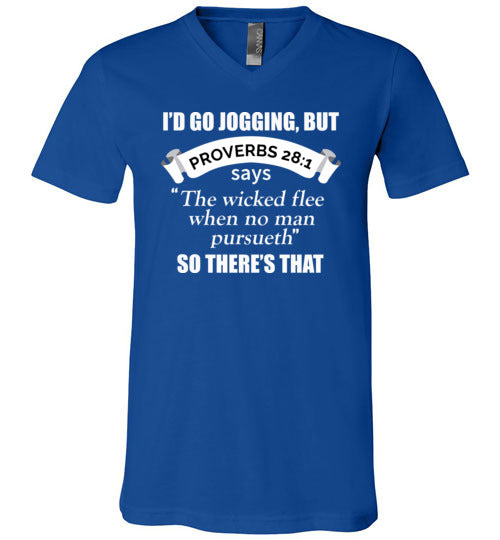 Christian Jogging But Proverbs V-Neck