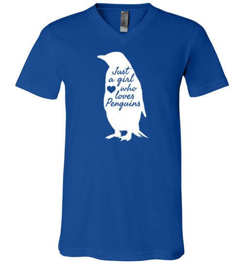 Just A Girl Who Loves Penguins V-Neck