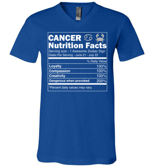 Cancer Zodiac Nutrition Facts V-Neck