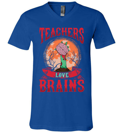 Teachers Love Brains V-Neck