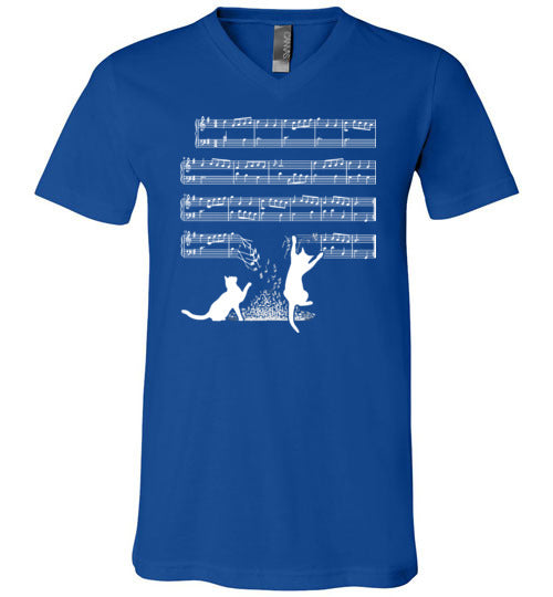 Cat Music Sheets V-Neck