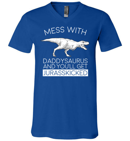 Daddysaurus Jurasskicked V-Neck