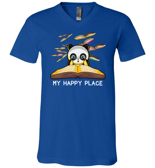 Panda Books Reading My Happy Place V-Neck