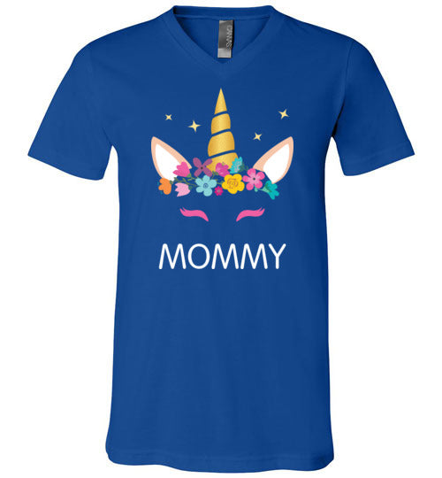Mommy Unicorn Face V-Neck