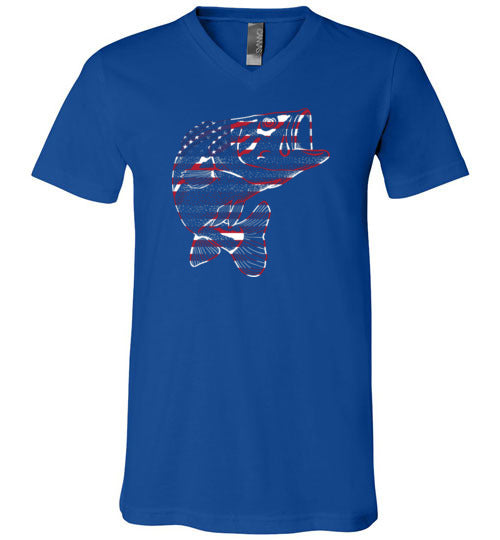 Bass Flag Fishing V-Neck