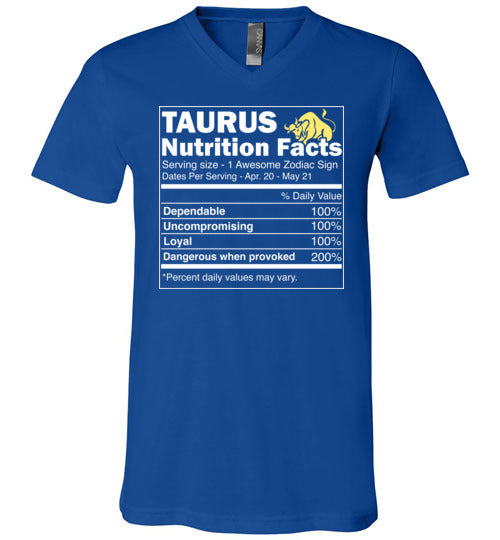 Zodiac Taurus Nutrition Facts V-Neck