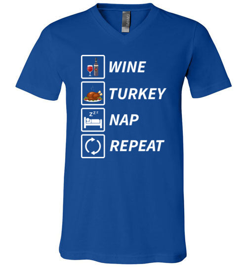 Wine Turkey Nap Repeat V-Neck
