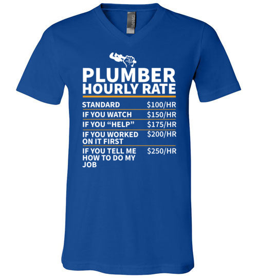 Plumber Hourly Rate V-Neck