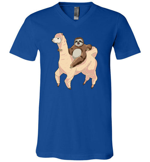 Sloth Riding A Llama V-Neck