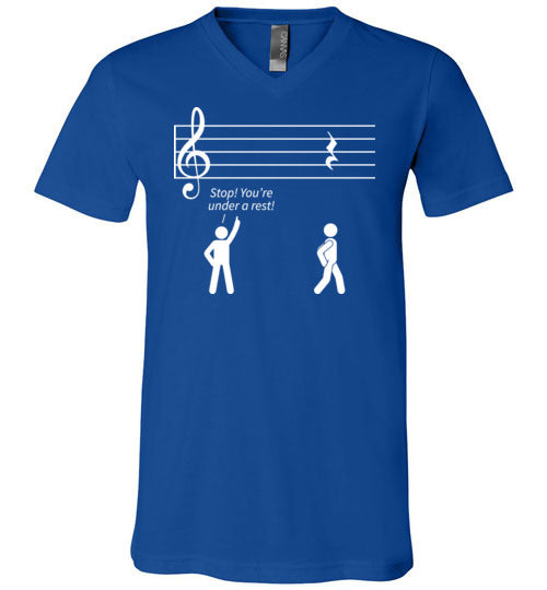 Music Stop Under A Rest V-Neck