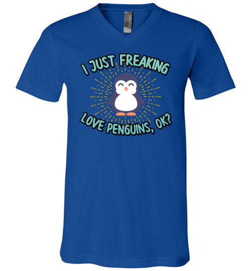 Freaking Love Penguins V-Neck