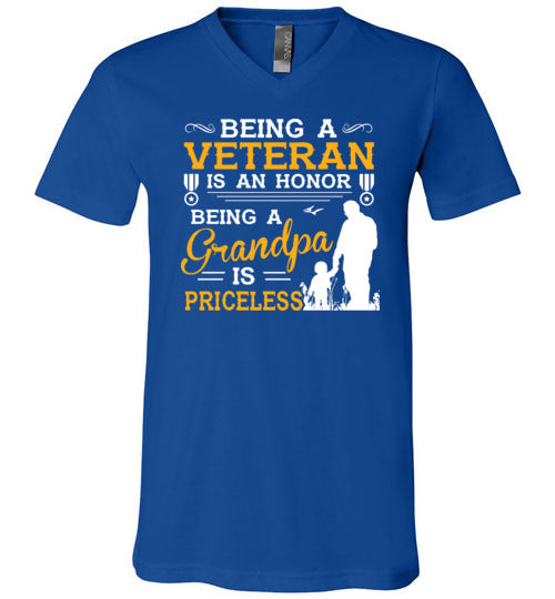 Veteran Grandpa Priceless V-Neck