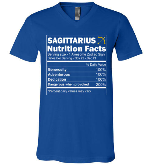 Zodiac Sagittarius Nutrition Facts V-Neck