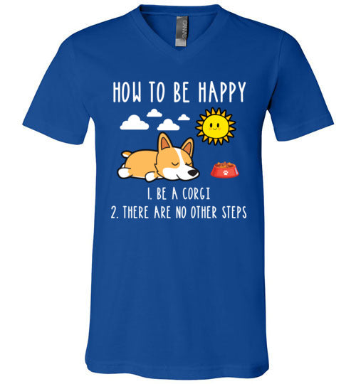 How To Be Happy Corgi V-Neck
