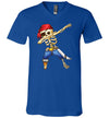Pirate Dabbing Skeleton Cartoon V-Neck