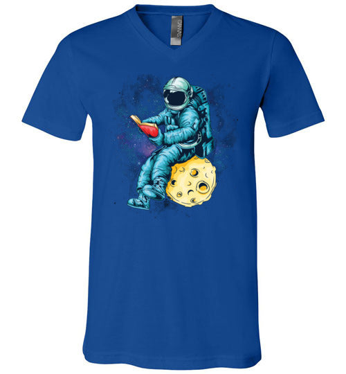 Astronaut Reading Space V-Neck