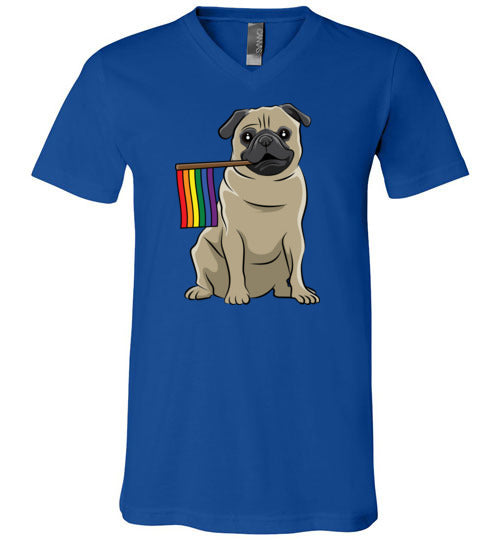 Pug LGBT Flag V-Neck