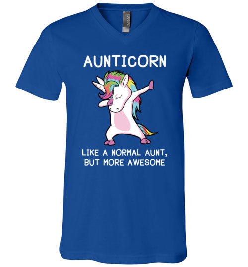 Aunticorn Unicorn Aunt V-Neck