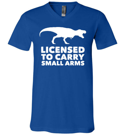 Licensed To Carry Small Arms T-Rex V-Neck