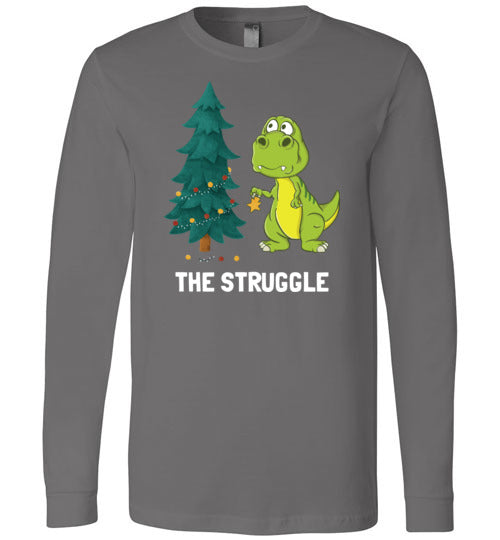 Dinosaur T-Rex Christmas Struggle Long Sleeve