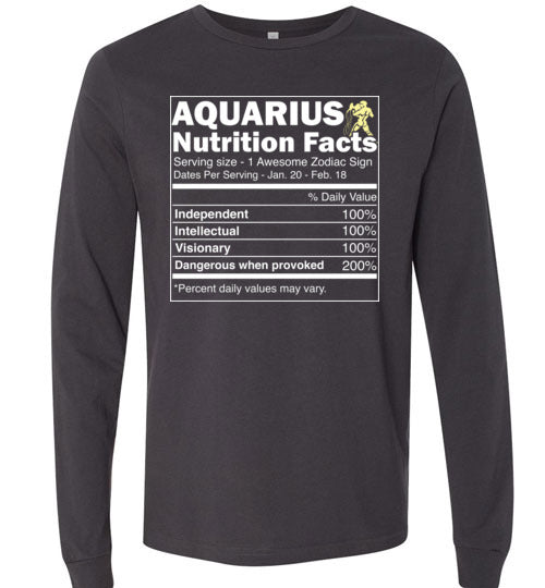 Zodiac Aquarius Nutrition Facts Long Sleeve