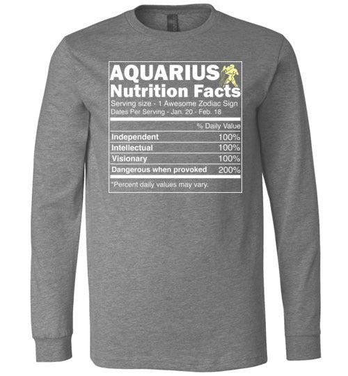 Zodiac Aquarius Nutrition Facts Long Sleeve