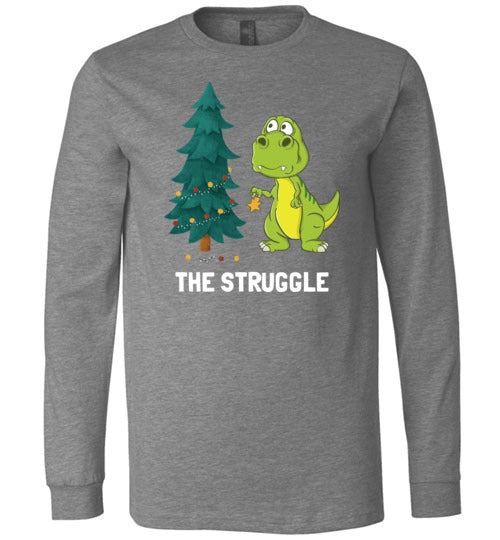 Dinosaur T-Rex Christmas Struggle Long Sleeve