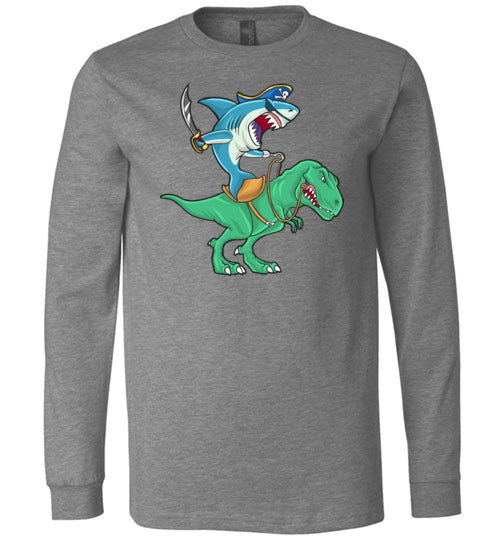 Pirate Shark Riding Dinosaur Long Sleeve