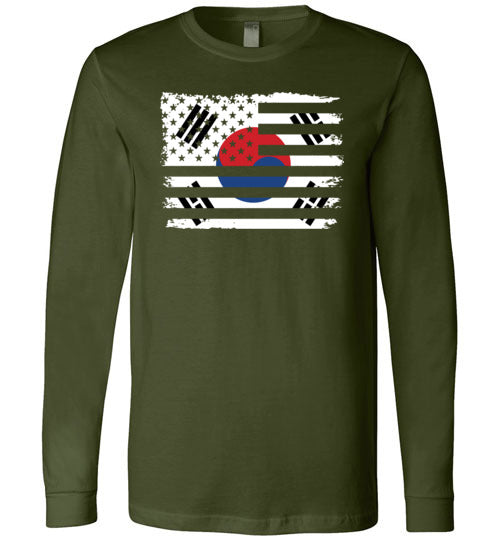 South Korean American Flag Long Sleeve