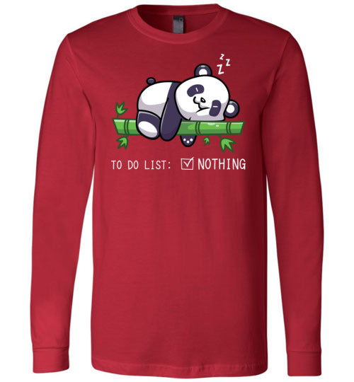Panda To Do List Long Sleeve