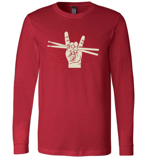 Drummer Drum Rock Hand Long Sleeve