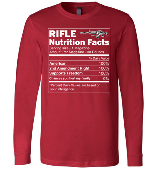 Gun Rifle Nutrition Facts Long Sleeve